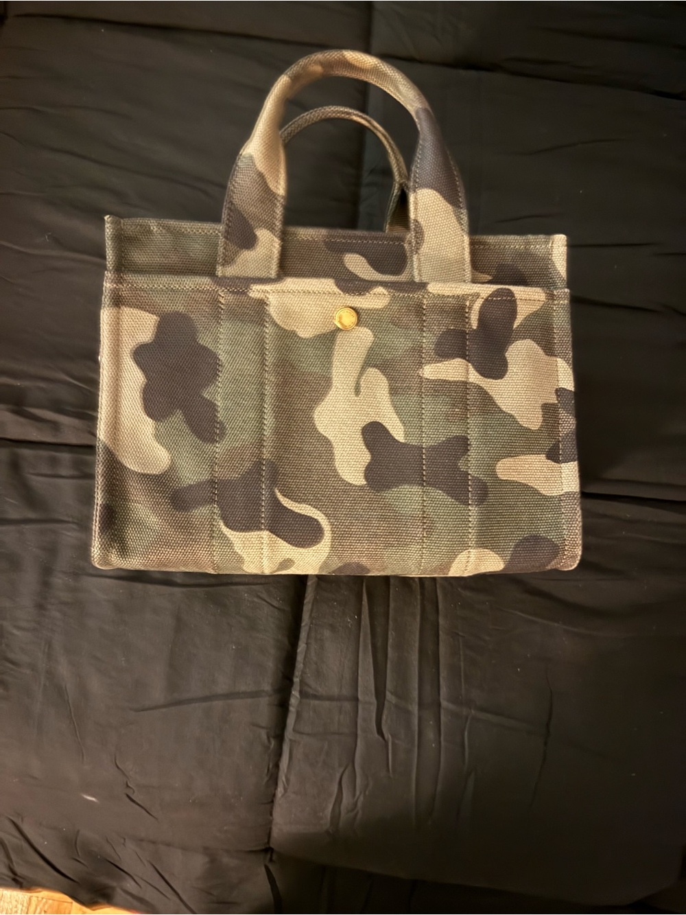 Coach Camouflage Canvas Mini Tote - Green, Black, Tan - Picture 6 of 16
